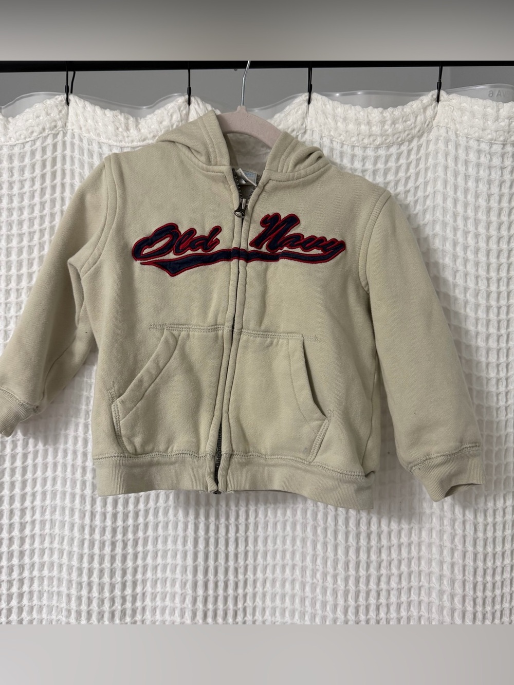 Vintage Old Navy Cream Hooded Zip-Up
